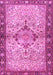 Machine Washable Persian Pink Traditional Rug, wshtr3186pnk