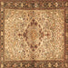 Square Persian Brown Traditional Rug, tr3186brn