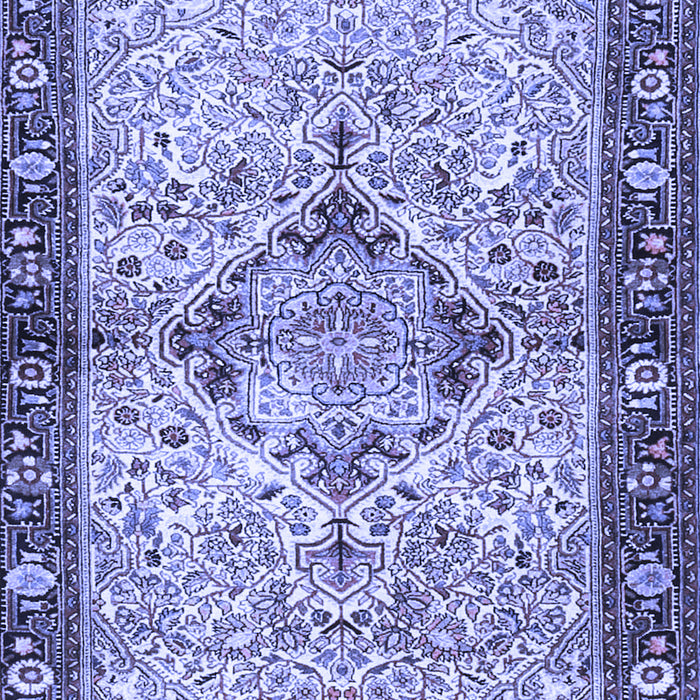 Machine Washable Persian Blue Traditional Rug, wshtr3186blu
