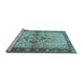 Sideview of Machine Washable Persian Light Blue Traditional Rug, wshtr3186lblu