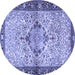 Round Persian Blue Traditional Rug, tr3186blu