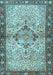 Machine Washable Persian Light Blue Traditional Rug, wshtr3186lblu