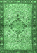 Machine Washable Persian Emerald Green Traditional Area Rugs, wshtr3186emgrn