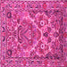 Square Machine Washable Persian Pink Traditional Rug, wshtr3187pnk