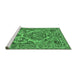 Sideview of Machine Washable Persian Emerald Green Traditional Area Rugs, wshtr3187emgrn