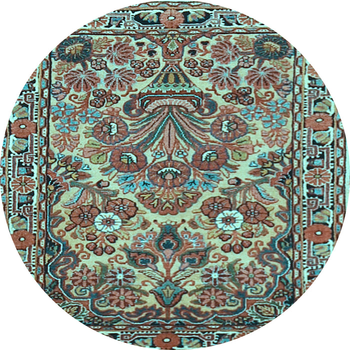 Round Persian Light Blue Traditional Rug, tr3187lblu