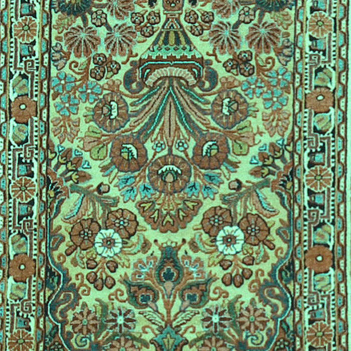Machine Washable Persian Turquoise Traditional Area Rugs, wshtr3187turq