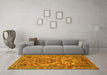 Machine Washable Persian Yellow Traditional Rug in a Living Room, wshtr3187yw