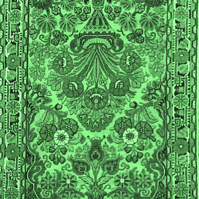 Machine Washable Persian Emerald Green Traditional Area Rugs, wshtr3187emgrn