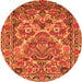 Machine Washable Persian Orange Traditional Area Rugs, wshtr3187org