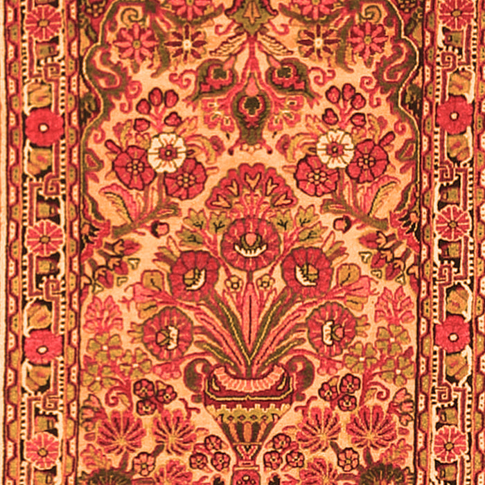 Serging Thickness of Machine Washable Persian Orange Traditional Area Rugs, wshtr3187org