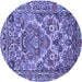 Round Persian Blue Traditional Rug, tr3187blu