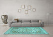 Machine Washable Persian Light Blue Traditional Rug in a Living Room, wshtr3188lblu