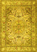 Machine Washable Persian Yellow Traditional Rug, wshtr3188yw