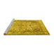 Sideview of Machine Washable Persian Yellow Traditional Rug, wshtr3188yw