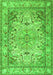 Serging Thickness of Machine Washable Persian Green Traditional Area Rugs, wshtr3188grn