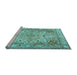 Sideview of Machine Washable Persian Light Blue Traditional Rug, wshtr3188lblu