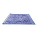 Sideview of Machine Washable Persian Blue Traditional Rug, wshtr3188blu