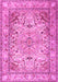 Machine Washable Persian Pink Traditional Rug, wshtr3188pnk