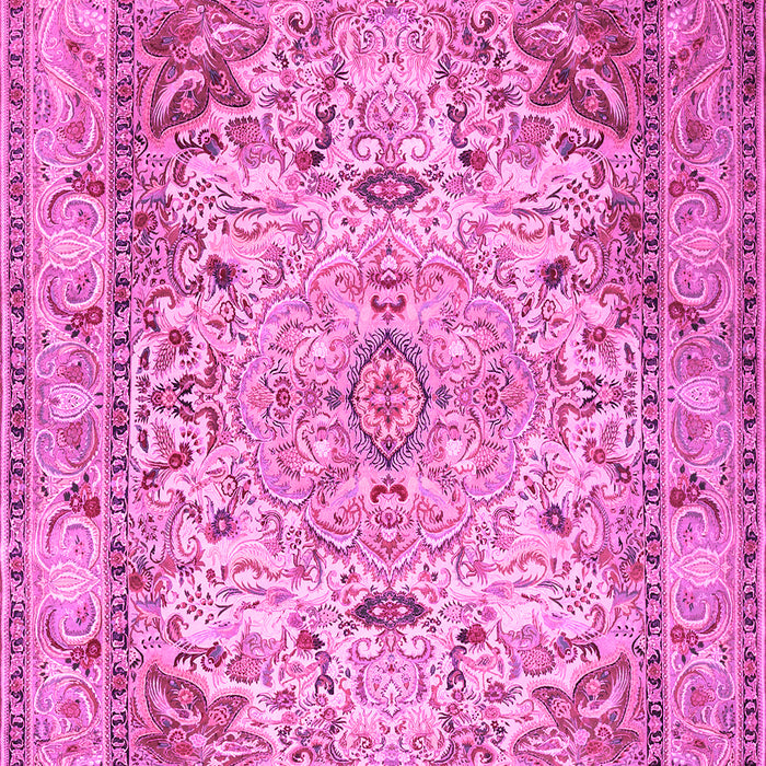 Machine Washable Persian Pink Traditional Rug, wshtr3188pnk