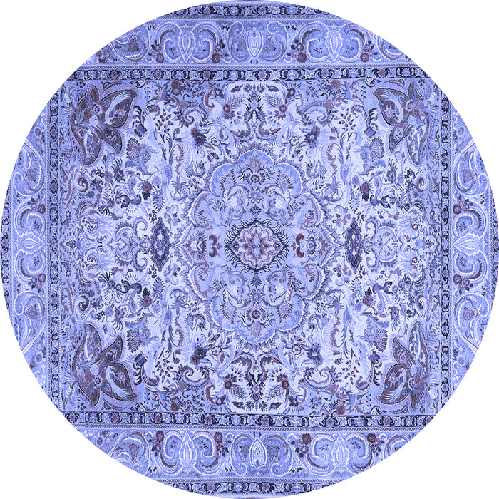 Round Persian Blue Traditional Rug, tr3188blu