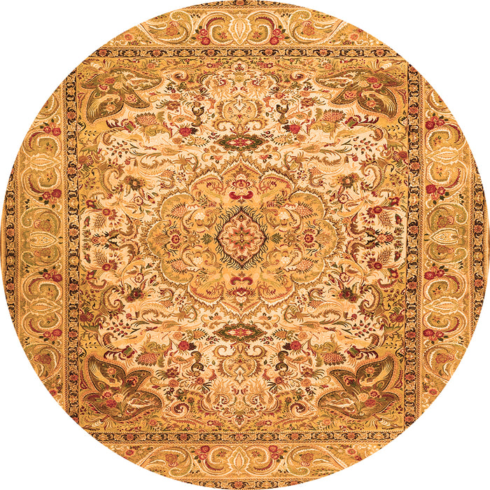 Machine Washable Persian Orange Traditional Area Rugs, wshtr3188org
