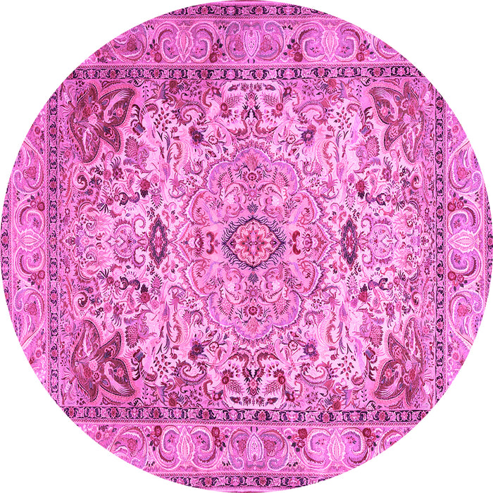 Round Persian Pink Traditional Rug, tr3188pnk