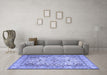 Machine Washable Persian Blue Traditional Rug in a Living Room, wshtr3188blu