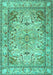 Machine Washable Persian Turquoise Traditional Area Rugs, wshtr3188turq