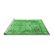 Sideview of Machine Washable Persian Emerald Green Traditional Area Rugs, wshtr3188emgrn