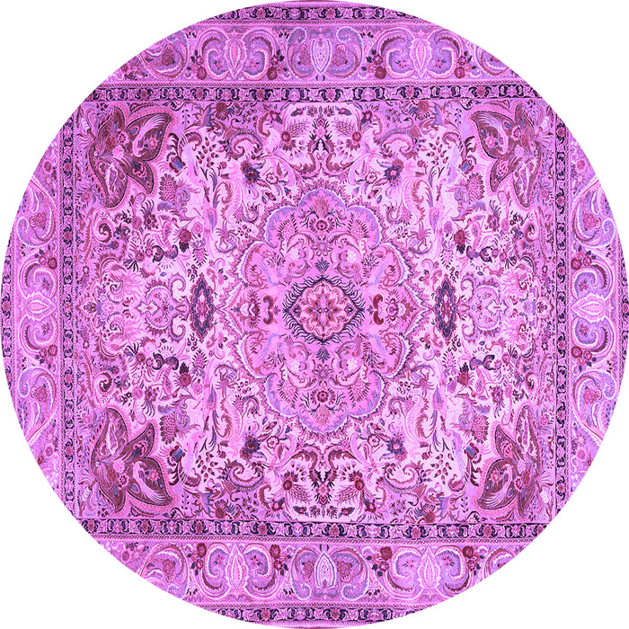 Round Persian Purple Traditional Rug, tr3188pur