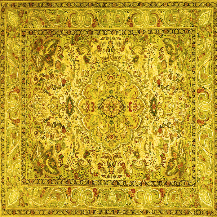 Square Persian Yellow Traditional Rug, tr3188yw