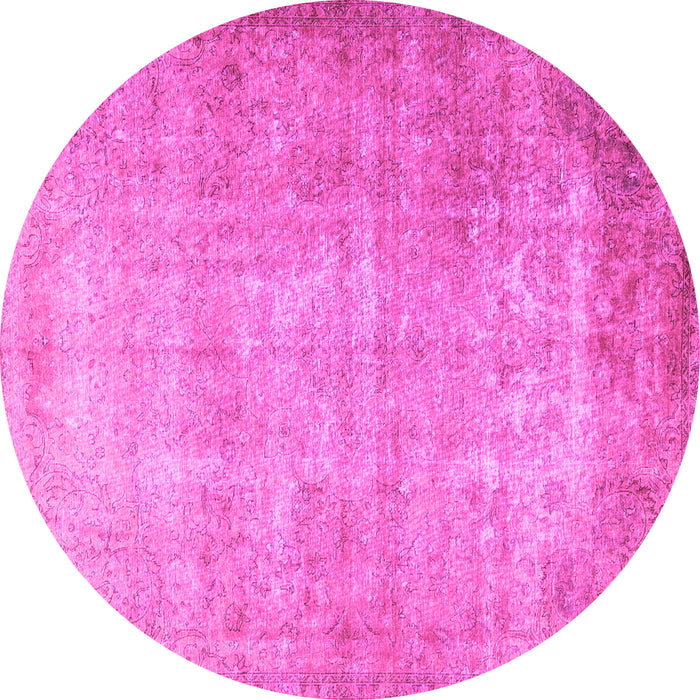 Round Persian Pink Traditional Rug, tr3189pnk