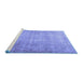 Sideview of Machine Washable Persian Blue Traditional Rug, wshtr3189blu