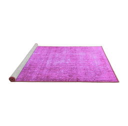 Sideview of Machine Washable Persian Purple Traditional Area Rugs, wshtr3189pur