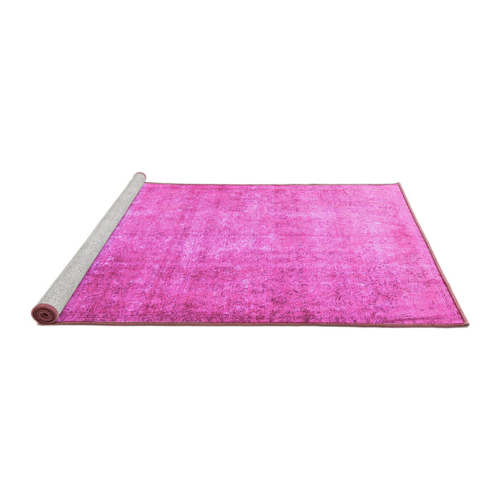 Sideview of Machine Washable Persian Pink Traditional Rug, wshtr3189pnk