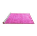 Sideview of Machine Washable Persian Pink Traditional Rug, wshtr3189pnk