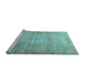 Sideview of Machine Washable Persian Light Blue Traditional Rug, wshtr3189lblu