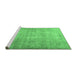 Sideview of Machine Washable Persian Emerald Green Traditional Area Rugs, wshtr3189emgrn