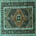 Square Persian Turquoise Traditional Rug, tr318turq