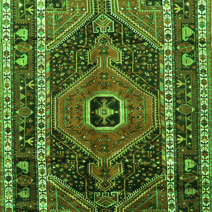 Serging Thickness of Machine Washable Persian Green Traditional Area Rugs, wshtr318grn