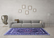 Machine Washable Persian Blue Traditional Rug in a Living Room, wshtr318blu