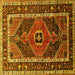 Square Persian Yellow Traditional Rug, tr318yw