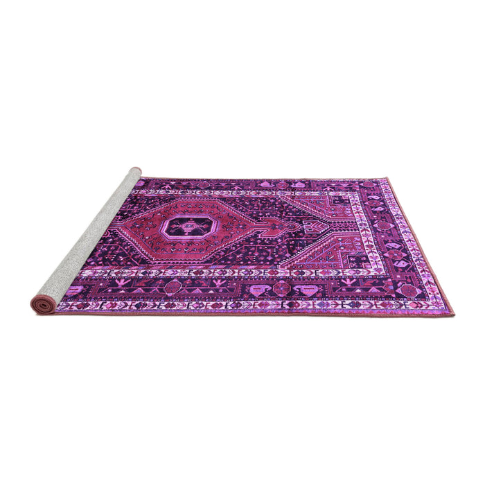 Sideview of Machine Washable Persian Purple Traditional Area Rugs, wshtr318pur