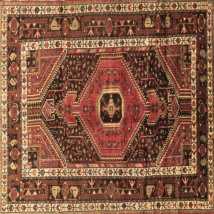 Square Persian Brown Traditional Rug, tr318brn