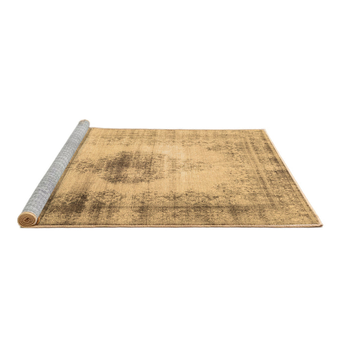 Sideview of Machine Washable Persian Brown Traditional Rug, wshtr3190brn