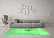 Machine Washable Persian Emerald Green Traditional Area Rugs in a Living Room,, wshtr3190emgrn