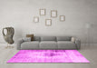 Machine Washable Persian Pink Traditional Rug in a Living Room, wshtr3190pnk