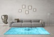 Machine Washable Persian Light Blue Traditional Rug in a Living Room, wshtr3190lblu