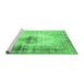 Sideview of Machine Washable Persian Emerald Green Traditional Area Rugs, wshtr3190emgrn